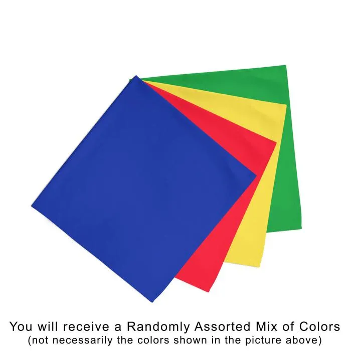 100 Pack Cotton Solid Bandanas - Fast FREE Shipping
