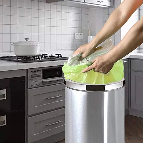 13-15 Gallon Trash Bags Biodegradable Trash Bags Compostable Garbage Bags Recycling Unscented Tall Kitchen Trash Bags for Kitchen, Yard, Lawn,Office(75 Counts, Green)