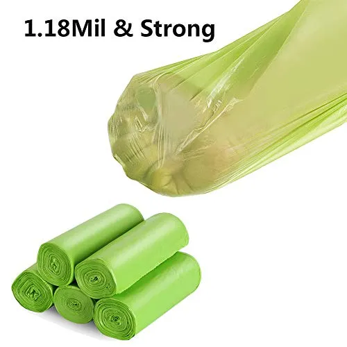 13-15 Gallon Trash Bags Biodegradable Trash Bags Compostable Garbage Bags Recycling Unscented Tall Kitchen Trash Bags for Kitchen, Yard, Lawn,Office(75 Counts, Green)