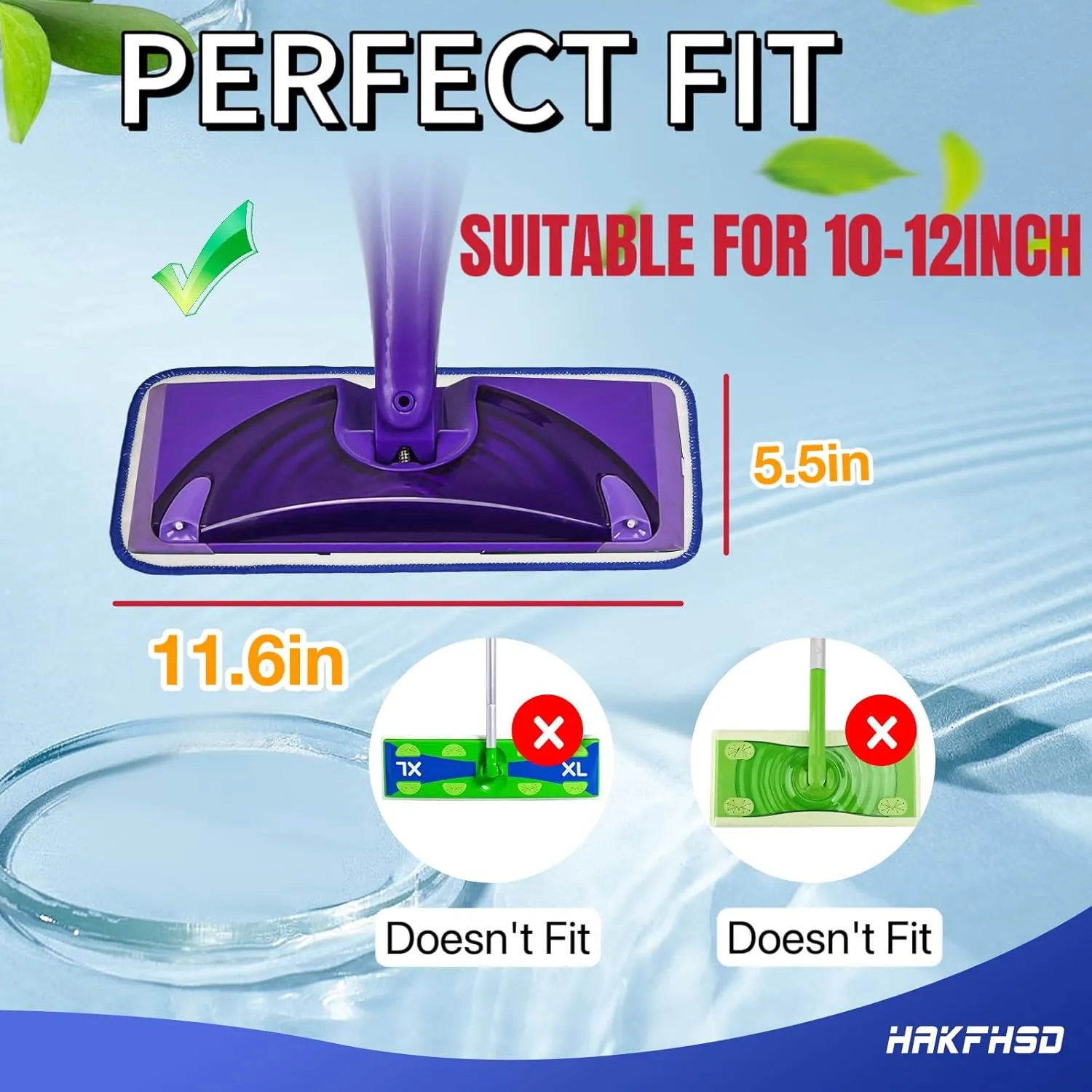 4 Pack Reusable Mop Replacement Pads Compatible with Swiffer Wet Jet, Hardwood Floor Cleaning Mop Pad Use for 10-12in Spray Mop