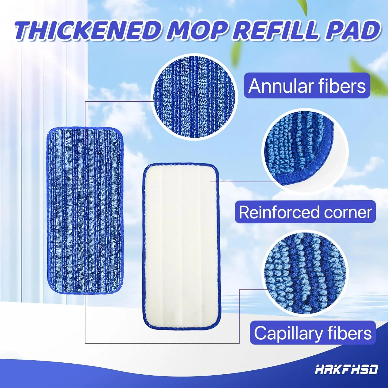 4 Pack Reusable Mop Replacement Pads Compatible with Swiffer Wet Jet, Hardwood Floor Cleaning Mop Pad Use for 10-12in Spray Mop