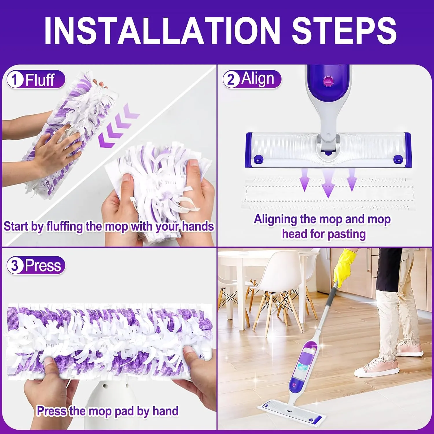 40 Pack Disposable Mopping Pads Refills for Swiffer PowerMop,Compatible with Swiffer Power Mop Refills, Multi-Surface Mop Pad Replacement for Floor Cleaning