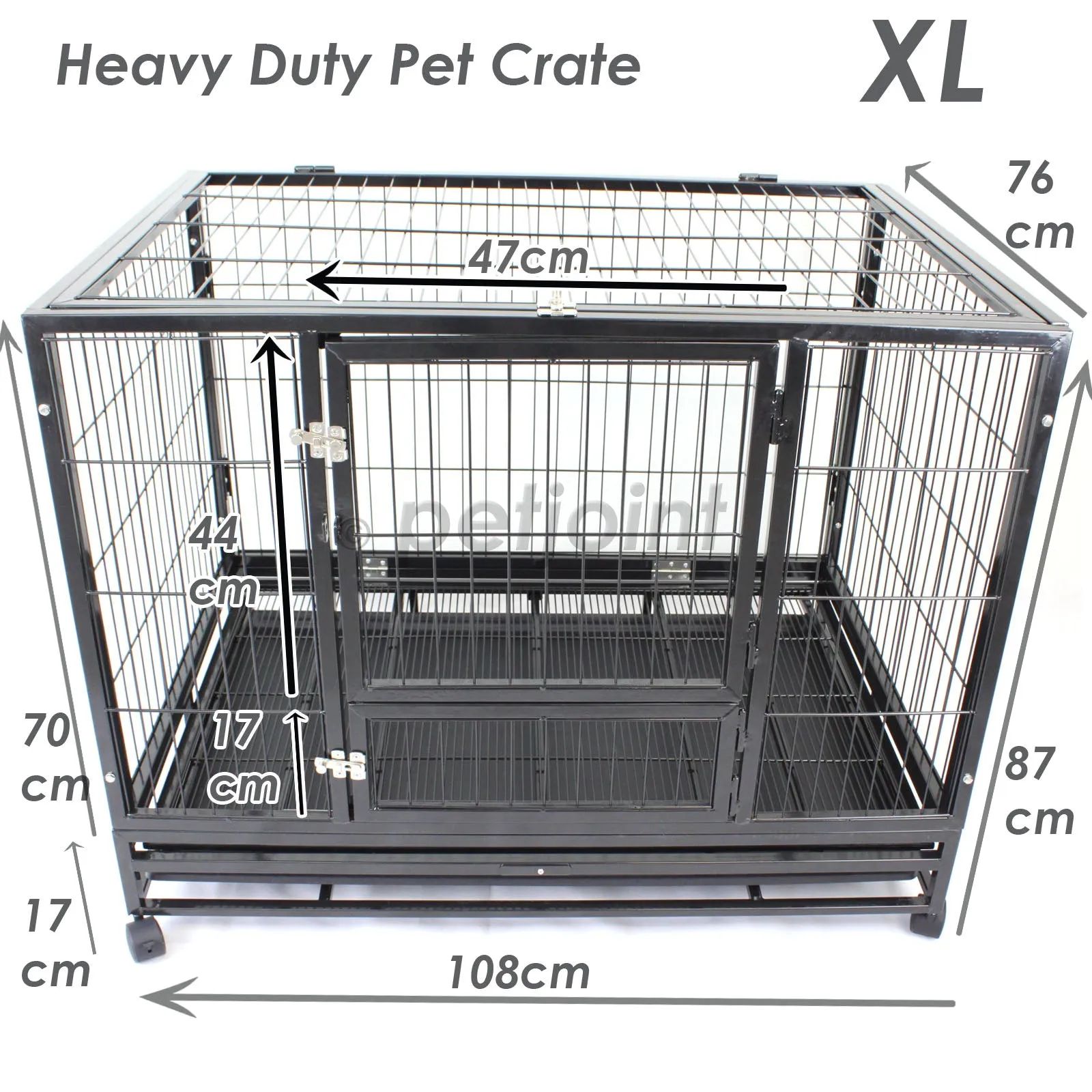 42" XL Heavy Duty Metal Pet Cage Crate Kennel Puppy Dog Cat Rabbit Pen