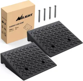 5 Inch Rise Height Rubber Curb Ramps 7000lbs Load Capacity (Pair)