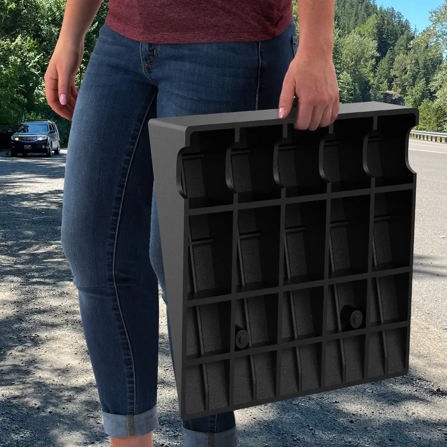 5 Inch Rise Height Rubber Curb Ramps 7000lbs Load Capacity (Pair)