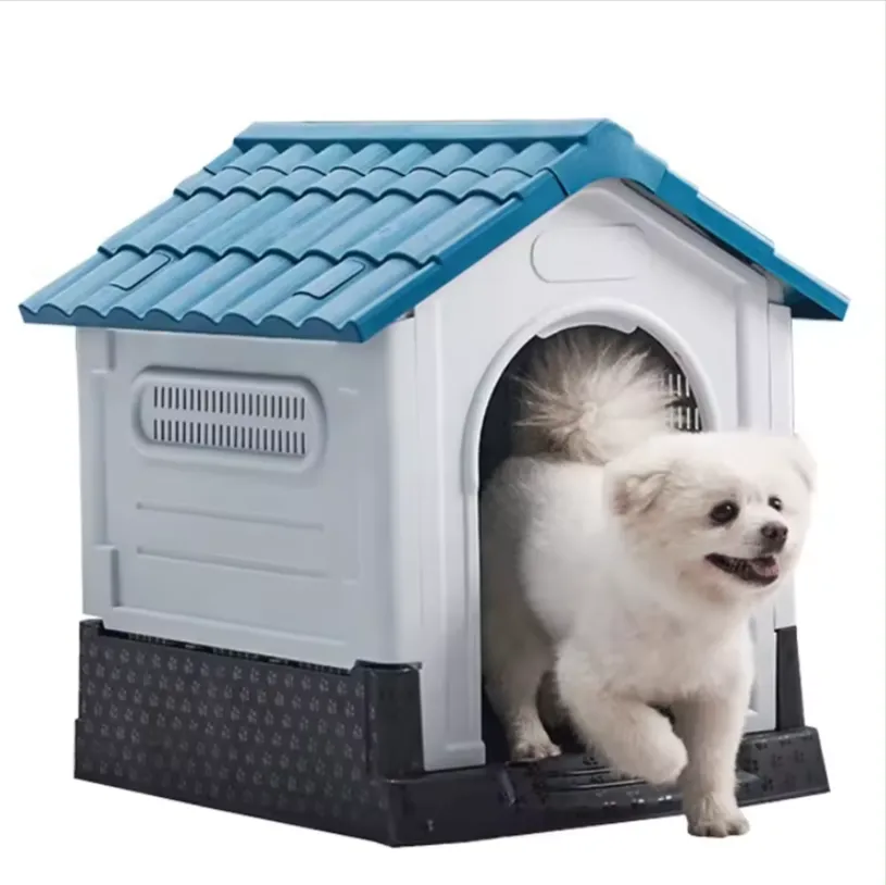 58 X 78 X 79Cm Polypropylene Outdoor Dog Kennel With Ventilate Window N606344 Blue