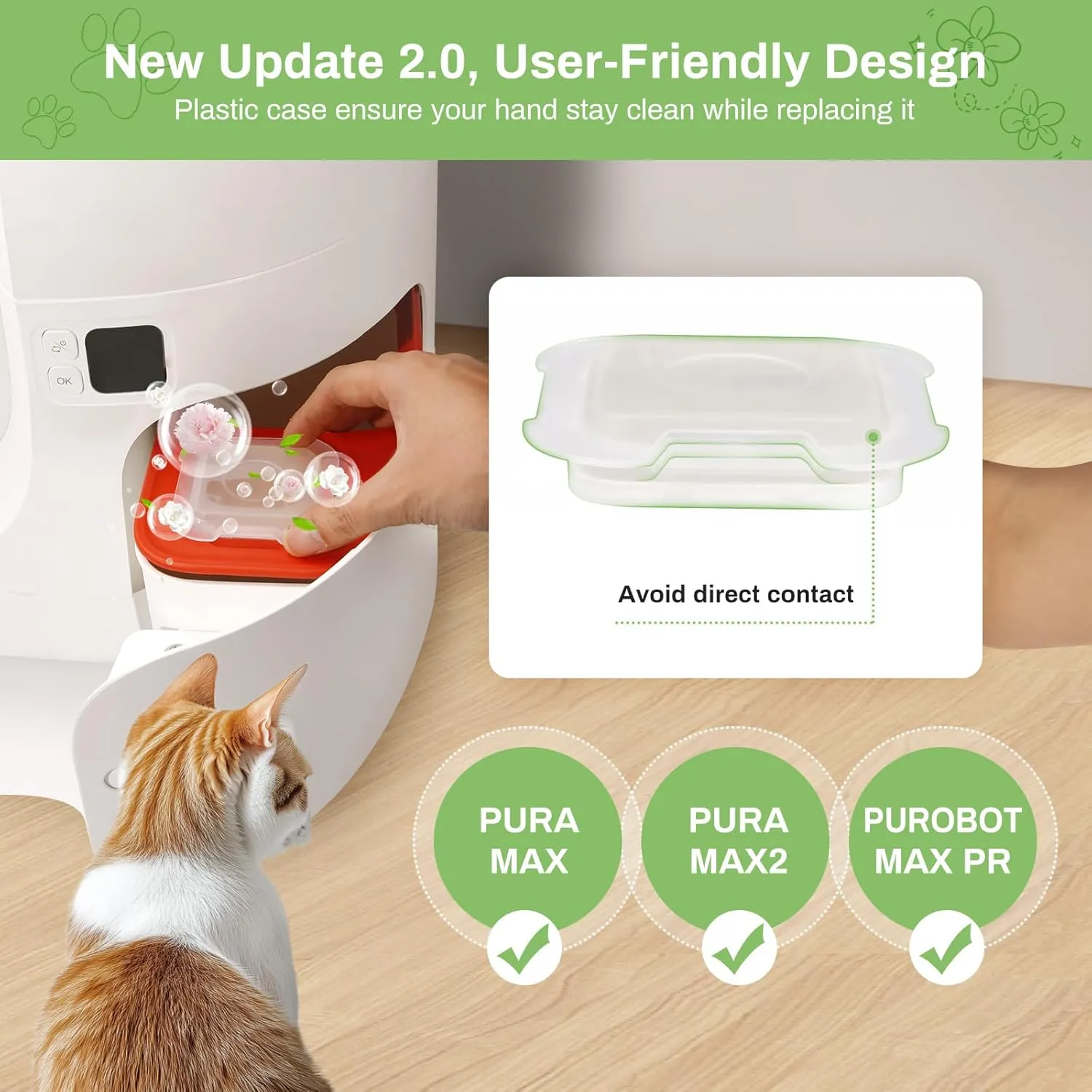 6 Pack Update Cat Litter Odor Eliminator 2.0 for Self-Cleaning Cat Litter Box, GISOFIK Cat Litter Deodorizer, Cat Toilet Odor Control, Safe Ingredients 98% Remove Rate