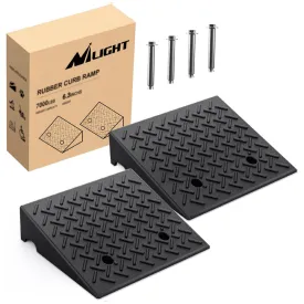 6.3 Inch 7000lbs Load Capacity Rise Height Heavy Duty Rubber Curb Ramp (Pair)