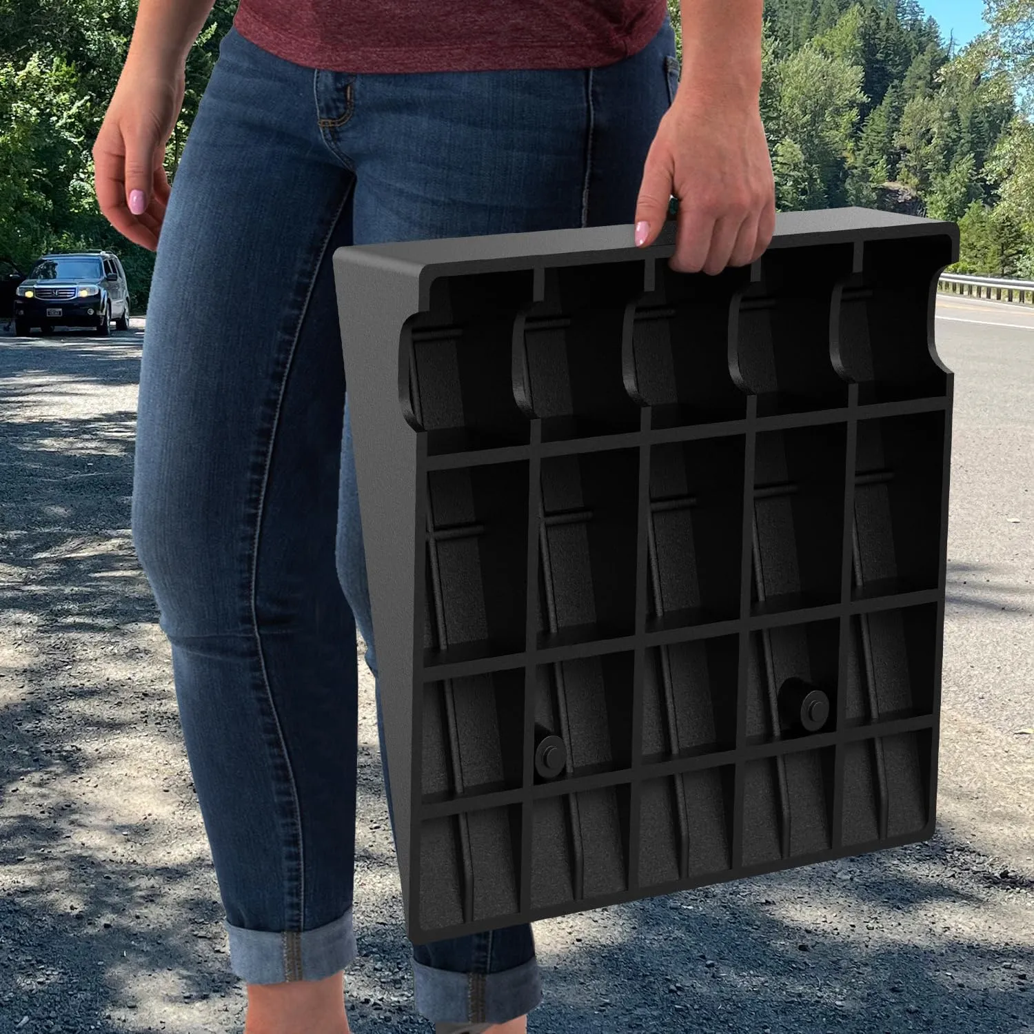 6.3 Inch 7000lbs Load Capacity Rise Height Heavy Duty Rubber Curb Ramp (Pair)