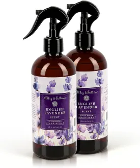 Abbey & Sullivan Linen Spray, English Lavender, Fabric Freshener and Odor Eliminator, Pack of 2, 16 oz