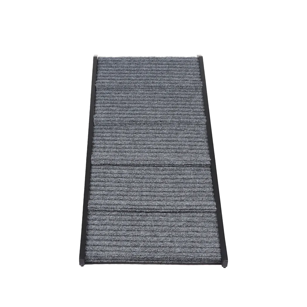 Adjustable Dog Ramp Height Stair For Bed Sofa Cat Dogs Folding Portable - Black