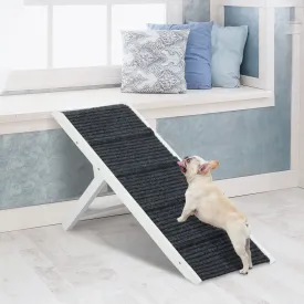 Adjustable Dog Ramp Height Stair For Bed Sofa Cat Dogs Folding Portable - White