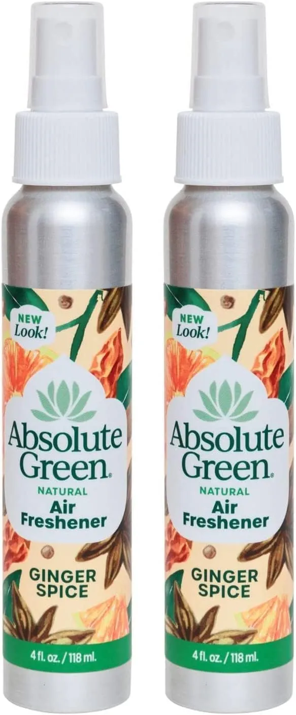 Air Freshener Room Spray, Non-Toxic, Cover Odors, Safe around Kids and Pets, Natural Ginger Spice Scent 4oz (Pack of 2)