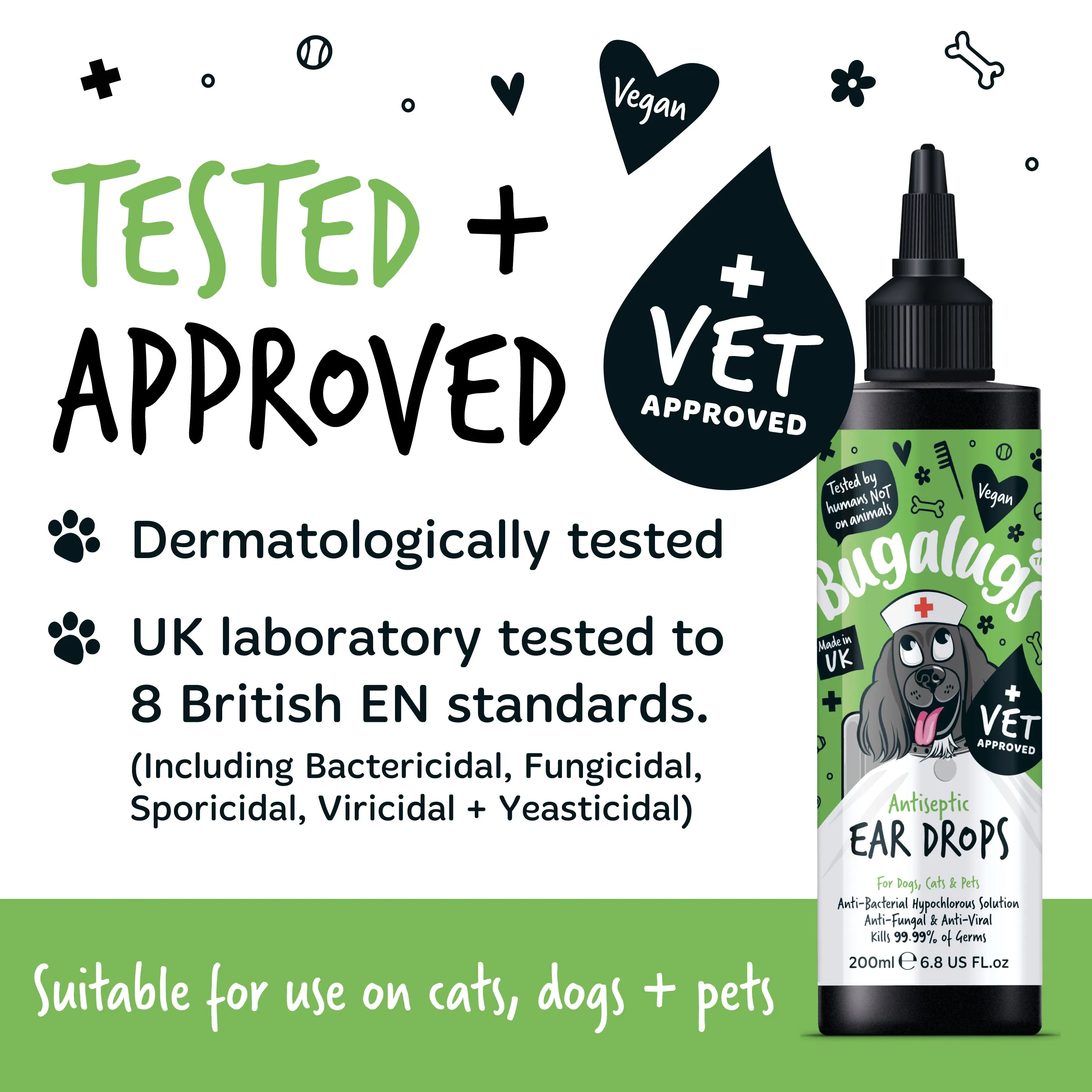 Antiseptic Ear Drops for Dogs, Cats & Pets