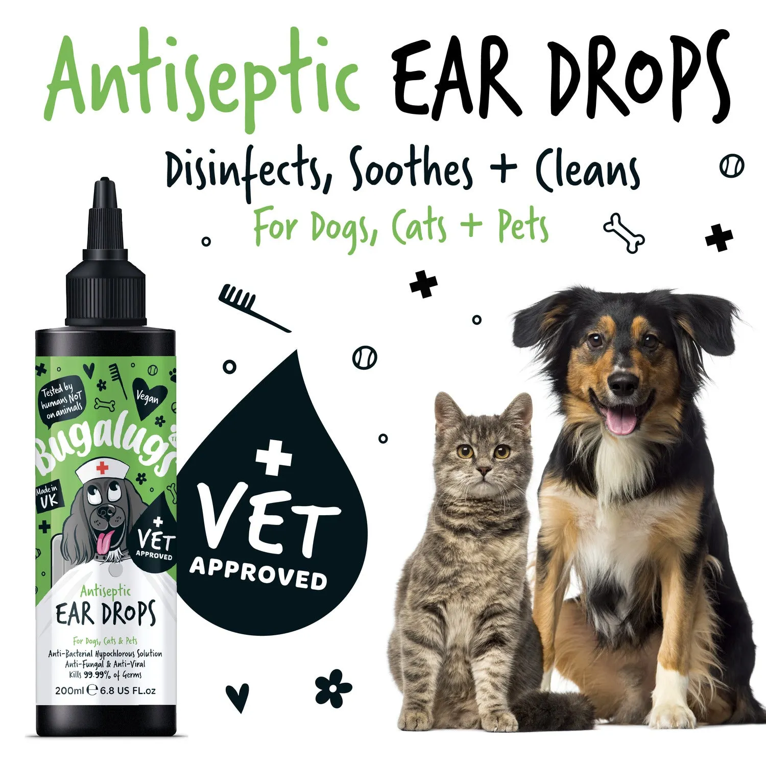 Antiseptic Ear Drops for Dogs, Cats & Pets