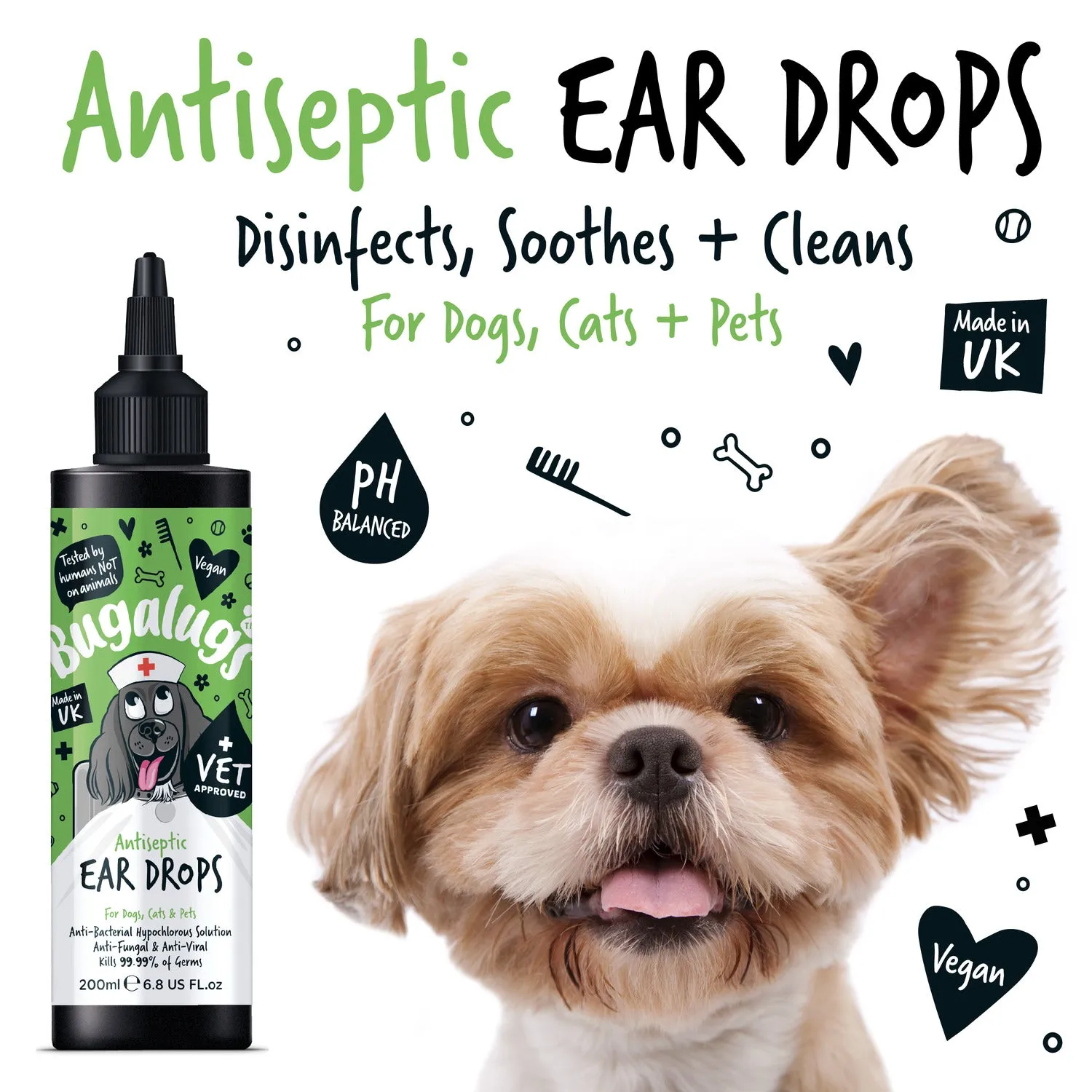 Antiseptic Ear Drops for Dogs, Cats & Pets