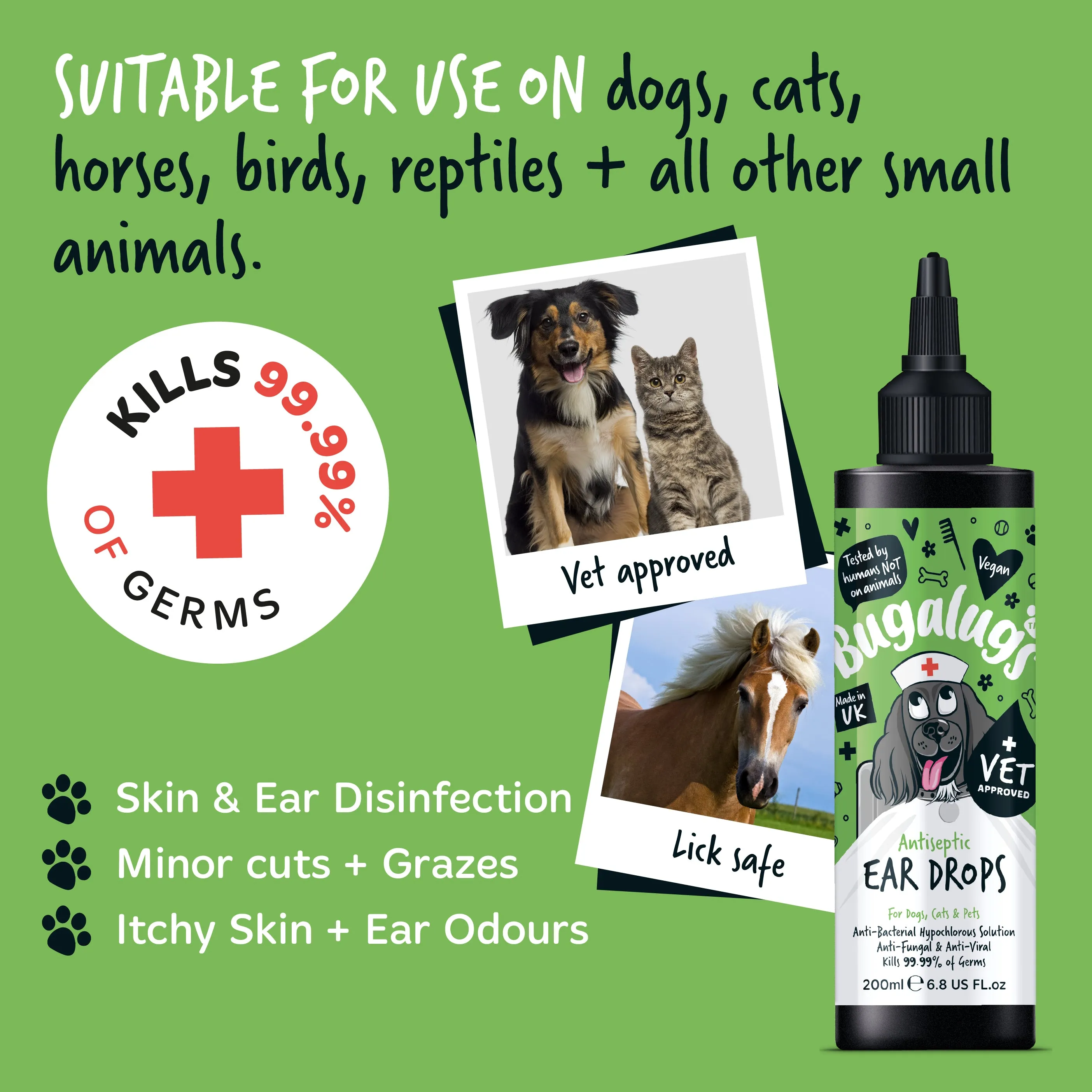 Antiseptic Ear Drops for Dogs, Cats & Pets
