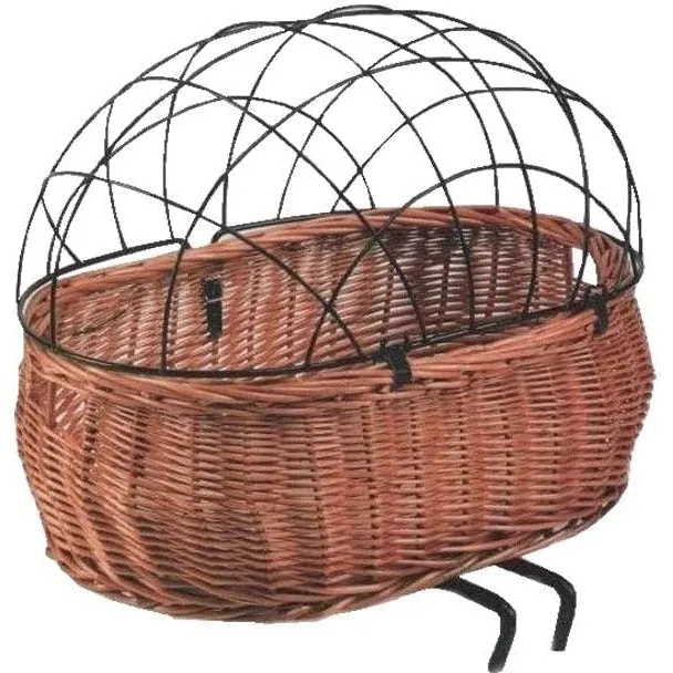 Basil Pluto Rattan Front Pet Basket   Natural Brown