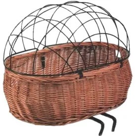 Basil Pluto Rattan Front Pet Basket   Natural Brown