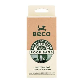 Beco 60 Poop Bags on 4 Refill Rolls Home Compostable