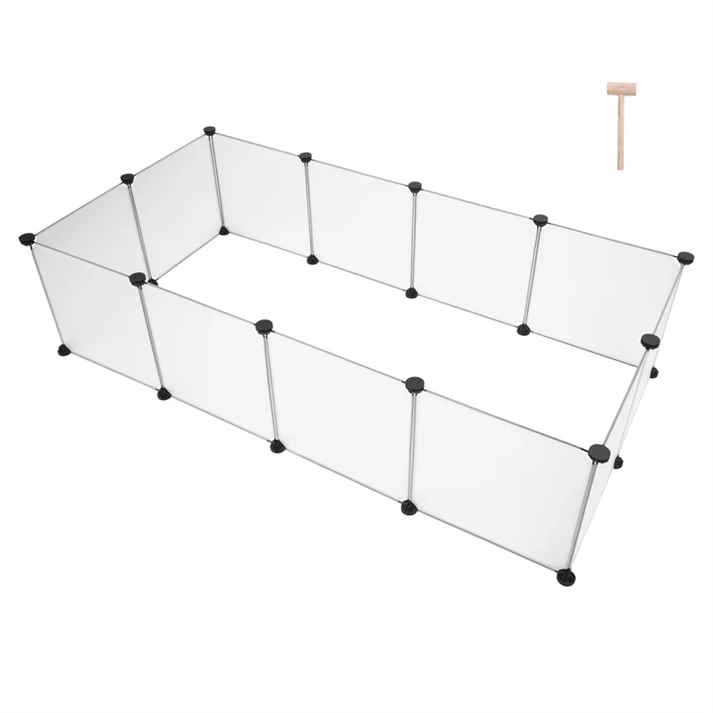 BEESCLOVER 12pcs Portable Pet Playpen Muti-function Translucent Black