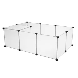 BEESCLOVER 12pcs Portable Pet Playpen Muti-function Translucent Black