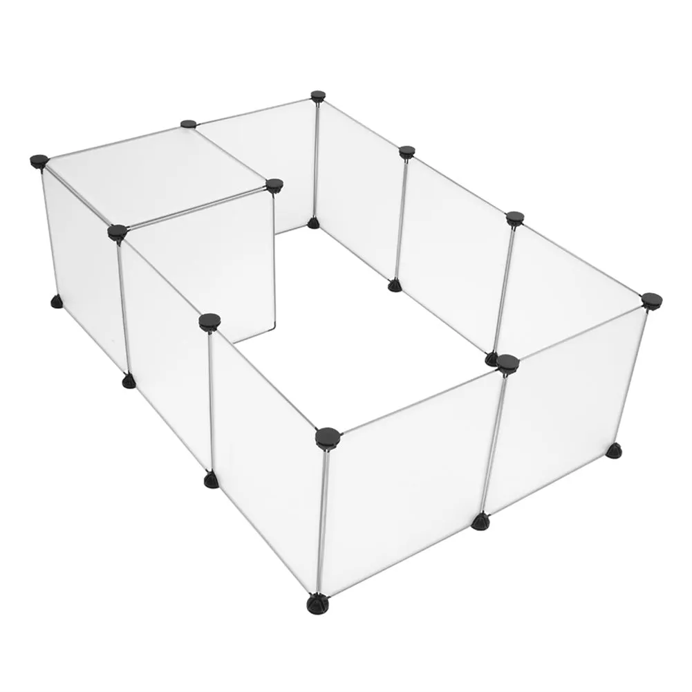 BEESCLOVER 12pcs Portable Pet Playpen Muti-function Translucent Black