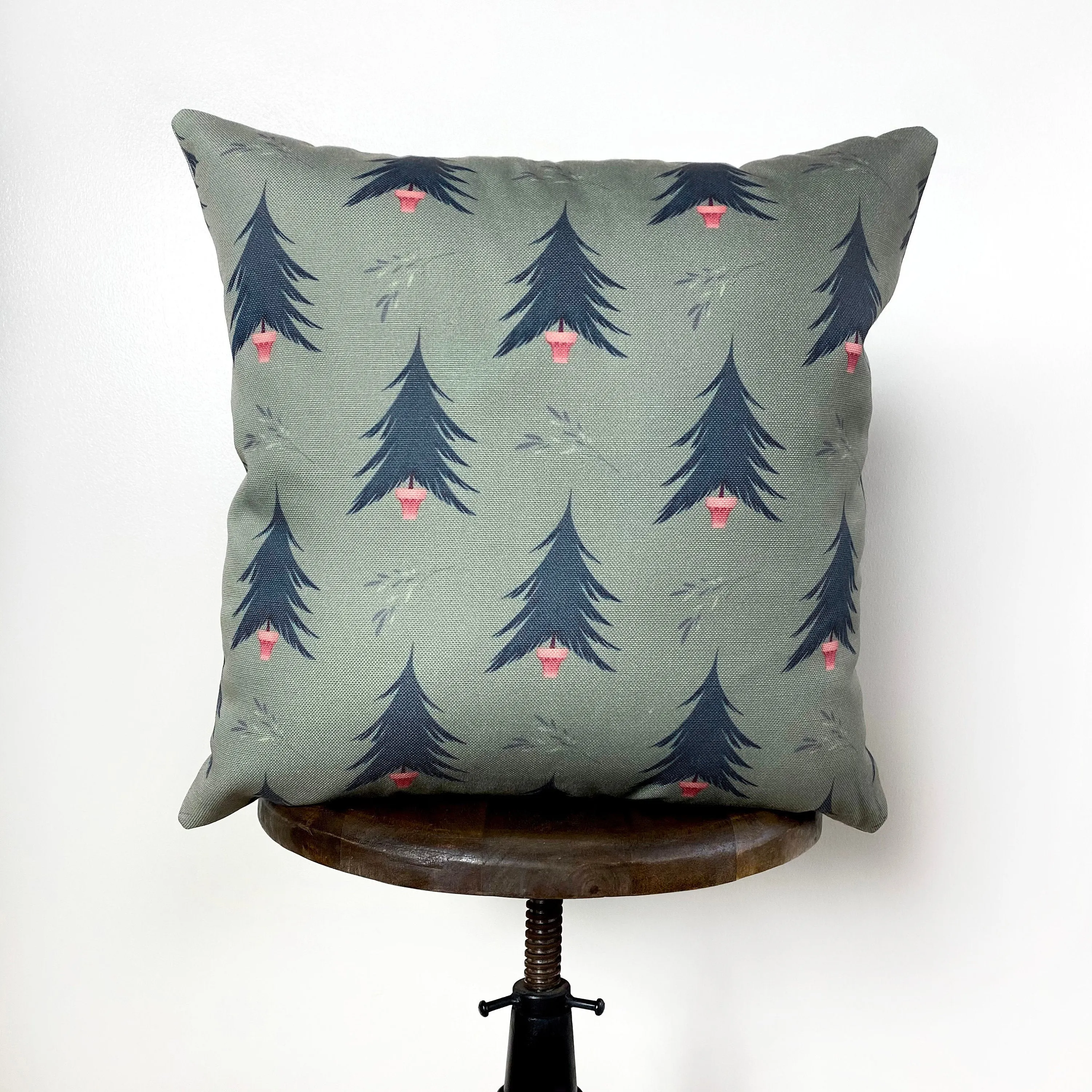 Beige Merry Christmas | Throw Pillow Cover | Christmas tree |