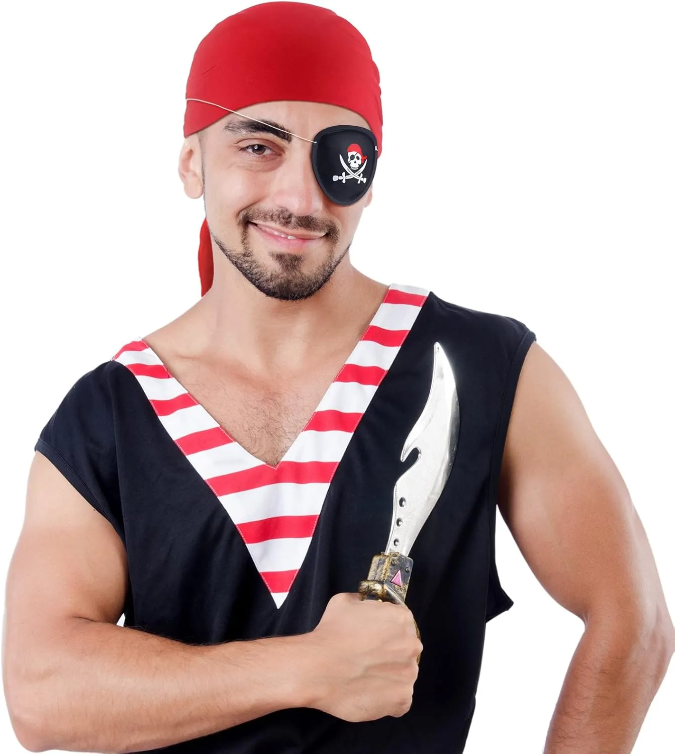 Bencailor 12 Pcs Halloween Pirate Bandana -handkerchiefs Bandana Headband, Pirate Theme Party Halloween Party Favor Supplies