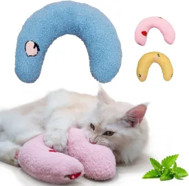 Cat Pillow for Cats & Kittens, Cat Kicker Toy, Large Size, Catnip-Infused, U-Shape, Plush, Machine Washable