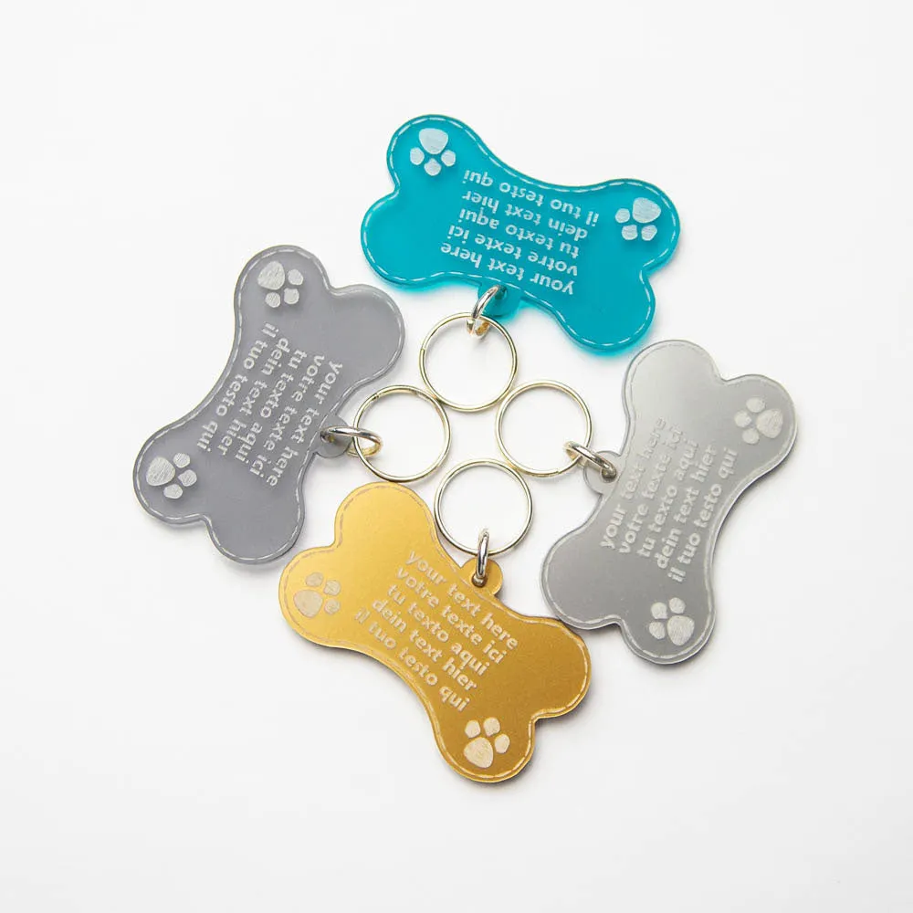 Cat Tag Dog Tags Bone Shape Luxury Personalised Engraved Pet ID