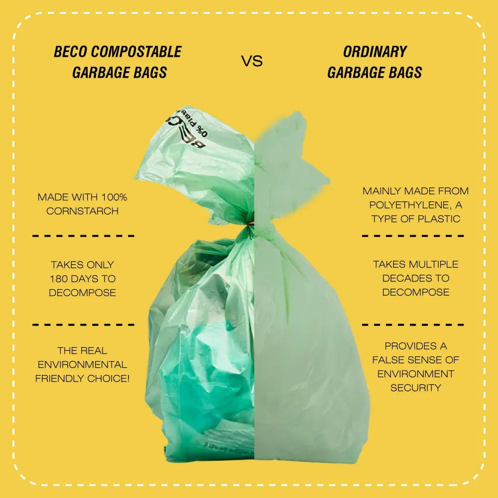 Compostable Garbage Bags - Medium - 15 bags/roll | Pack of 4
