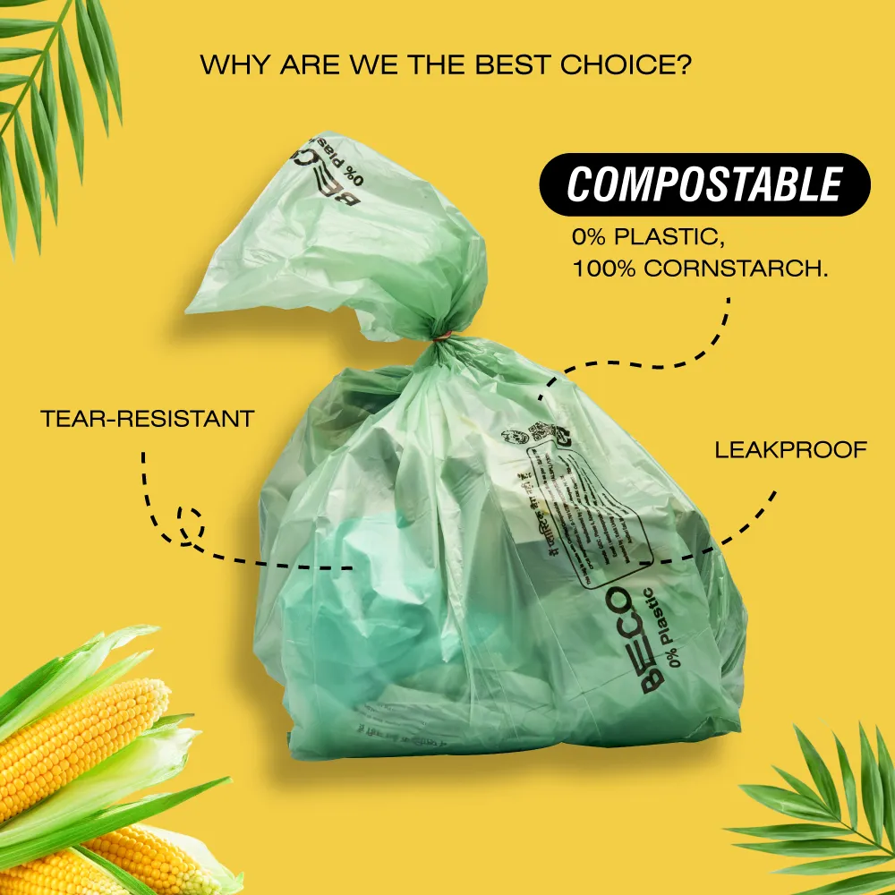 Compostable Garbage Bags - Medium - 15 bags/roll | Pack of 4