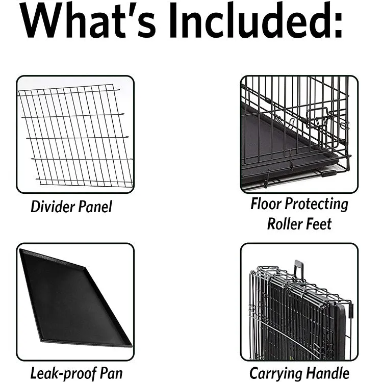 Contour Double Door Wire Dog Crate, Assorted Sizes