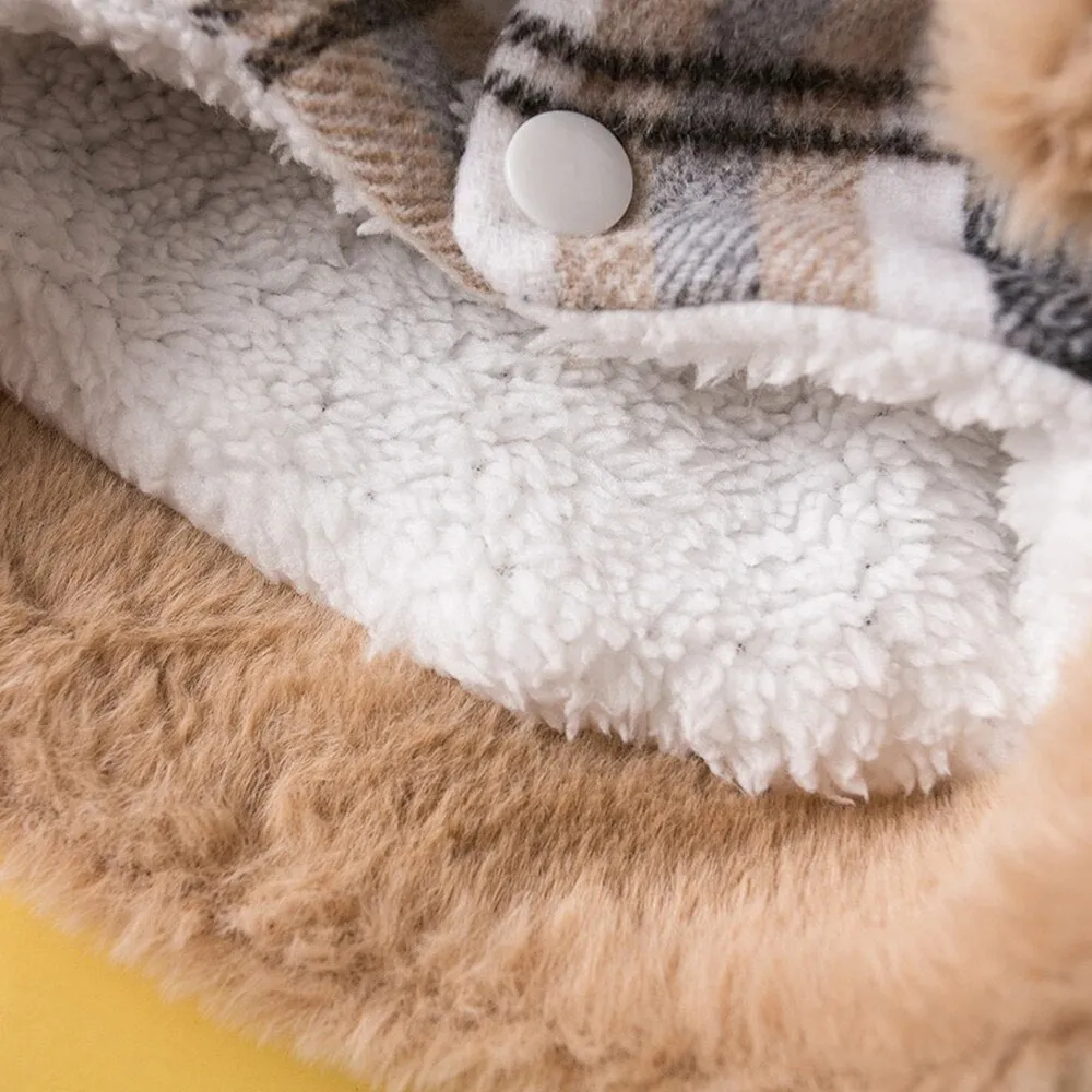 Cozy and Stylish: Pet Dog Clothes Lattice Coat for Autumn/Winter Fashion - Perfect Costume Clothes for Dogs, Ropa Perro, Chihuahua, and Yorkshire!