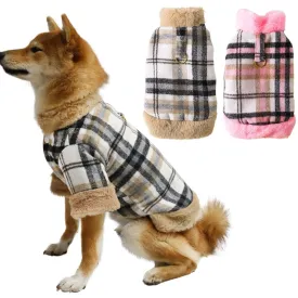 Cozy and Stylish: Pet Dog Clothes Lattice Coat for Autumn/Winter Fashion - Perfect Costume Clothes for Dogs, Ropa Perro, Chihuahua, and Yorkshire!