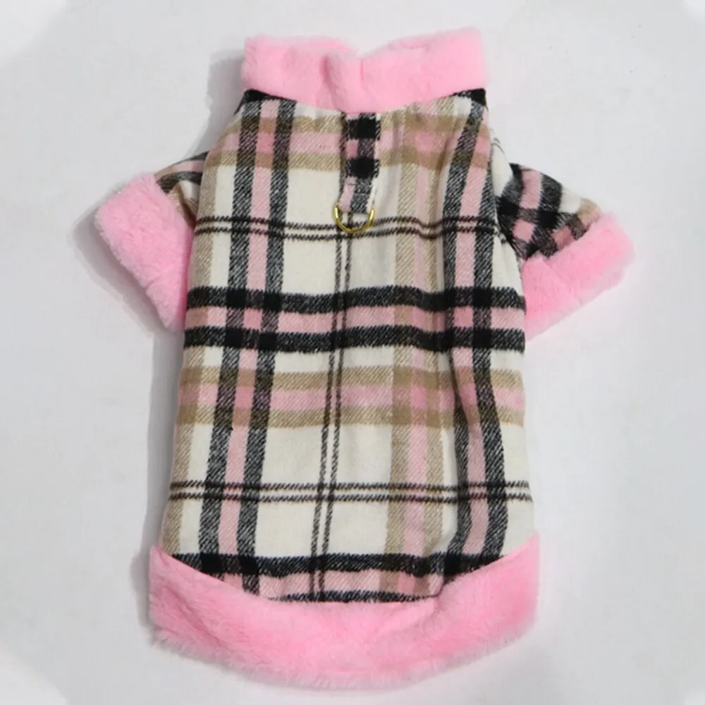 Cozy and Stylish: Pet Dog Clothes Lattice Coat for Autumn/Winter Fashion - Perfect Costume Clothes for Dogs, Ropa Perro, Chihuahua, and Yorkshire!