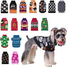 CuteBone Skull Dog Sweater Black Dog Sweater with Leash Hole Puppy Clothes for Medium Dogs Cozy Sweatshirts Puppy Sweater for Chihuahua Yorkie Teacup DS100L