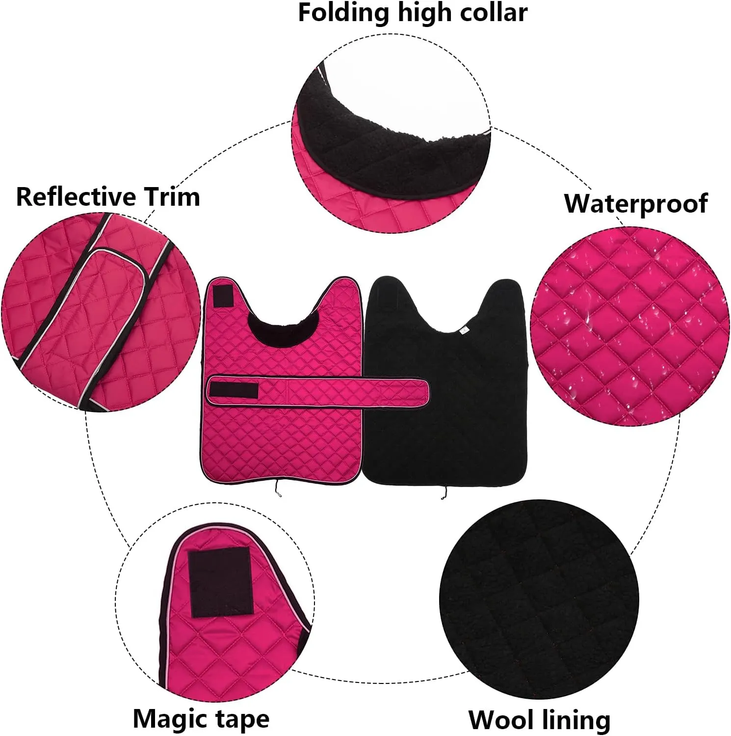 Dachshund Coat Dog Coats for Dachshunds Dachshund Winter Jacket with Padded Fleece Outdoor Dog Clothes with Adjustable Bands - Pink - M