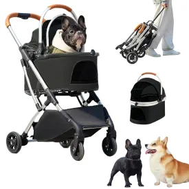 Dog Stroller for Medium Dogs, CYUmail Pet Stroller for Small and Medium Dogs and Cats Weighing up to 50 lbs, Cat Strollers for 2 Cats,with Removable Portable Pet Carrier, Car Seat and Sunshade