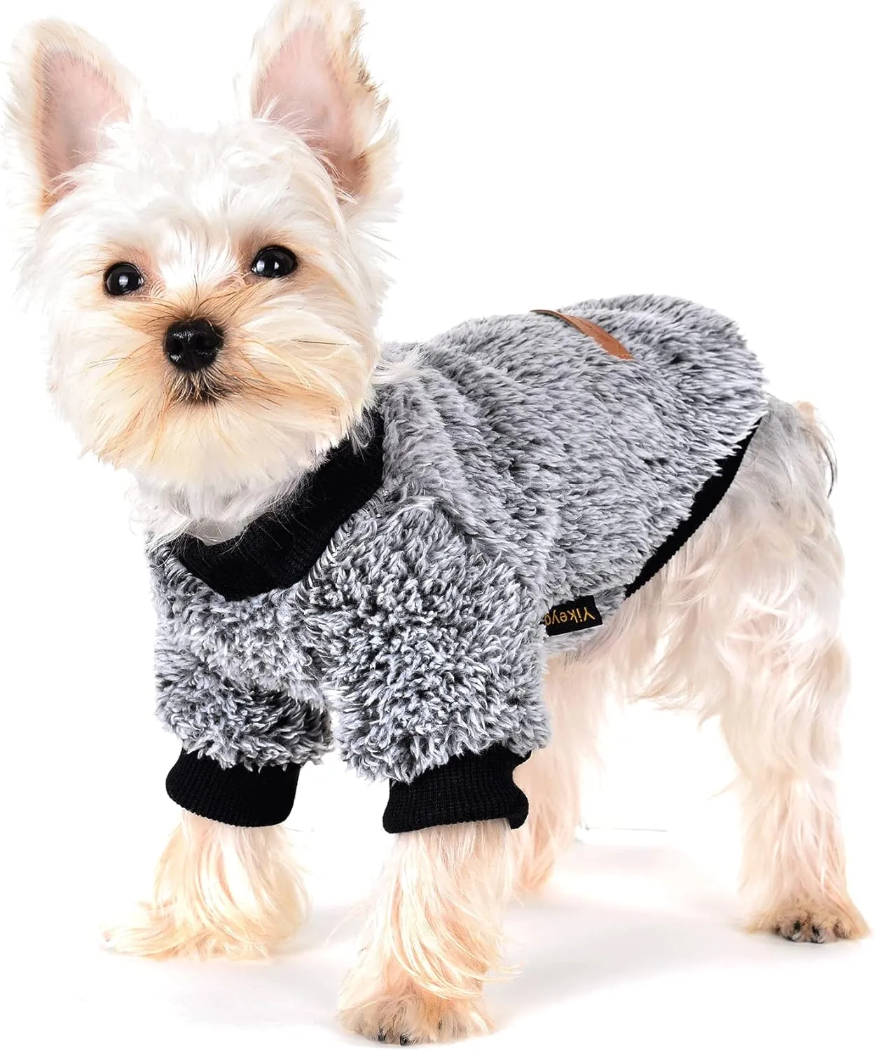 Dog Sweaters for Small Dogs Girl Male Dog, Sweater, Soft Fleece Pet Winter Clothes Boy Girl, Fuzzy Sweatshirts Flannel Jacket Puppy Coat(M, Black)