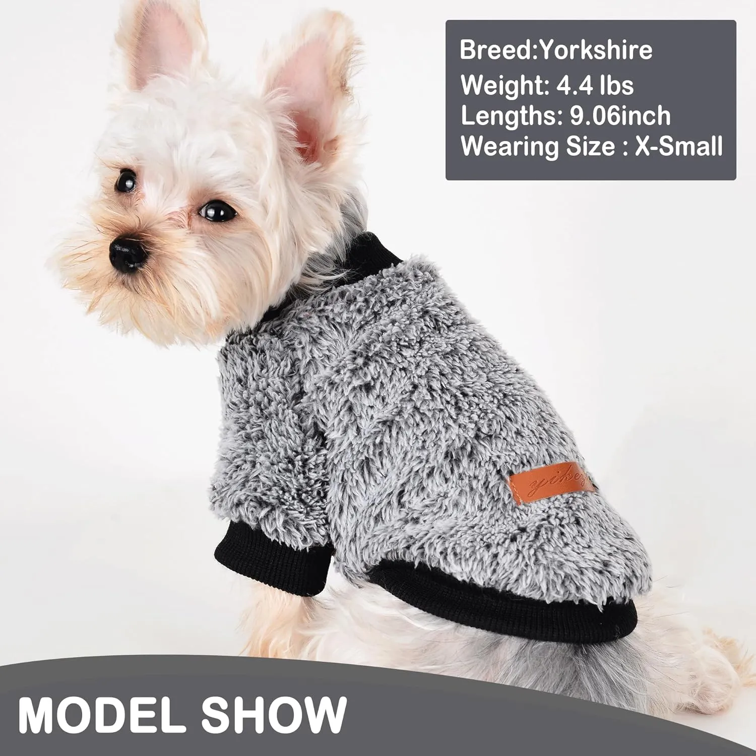 Dog Sweaters for Small Dogs Girl Male Dog, Sweater, Soft Fleece Pet Winter Clothes Boy Girl, Fuzzy Sweatshirts Flannel Jacket Puppy Coat(M, Black)