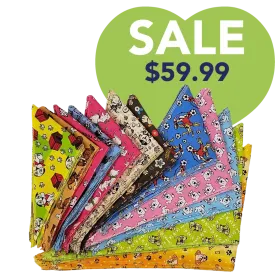 Doggie Bandanas - 60 Assorted Sizes and Patterns by Bandanas Unlimited
