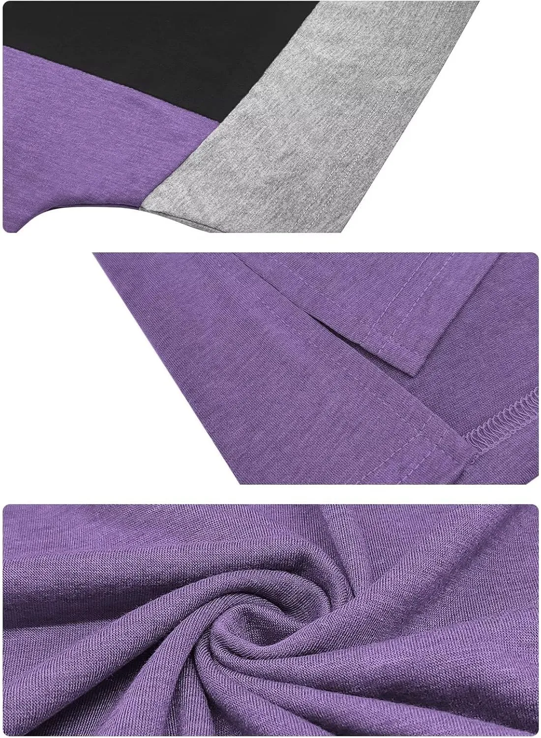 DOLNINE Plus-Size-Tops for Women Summer Color Block Shirts Casual Crewneck Tees Trendy Going Out Side Split Tunics XL-5XL