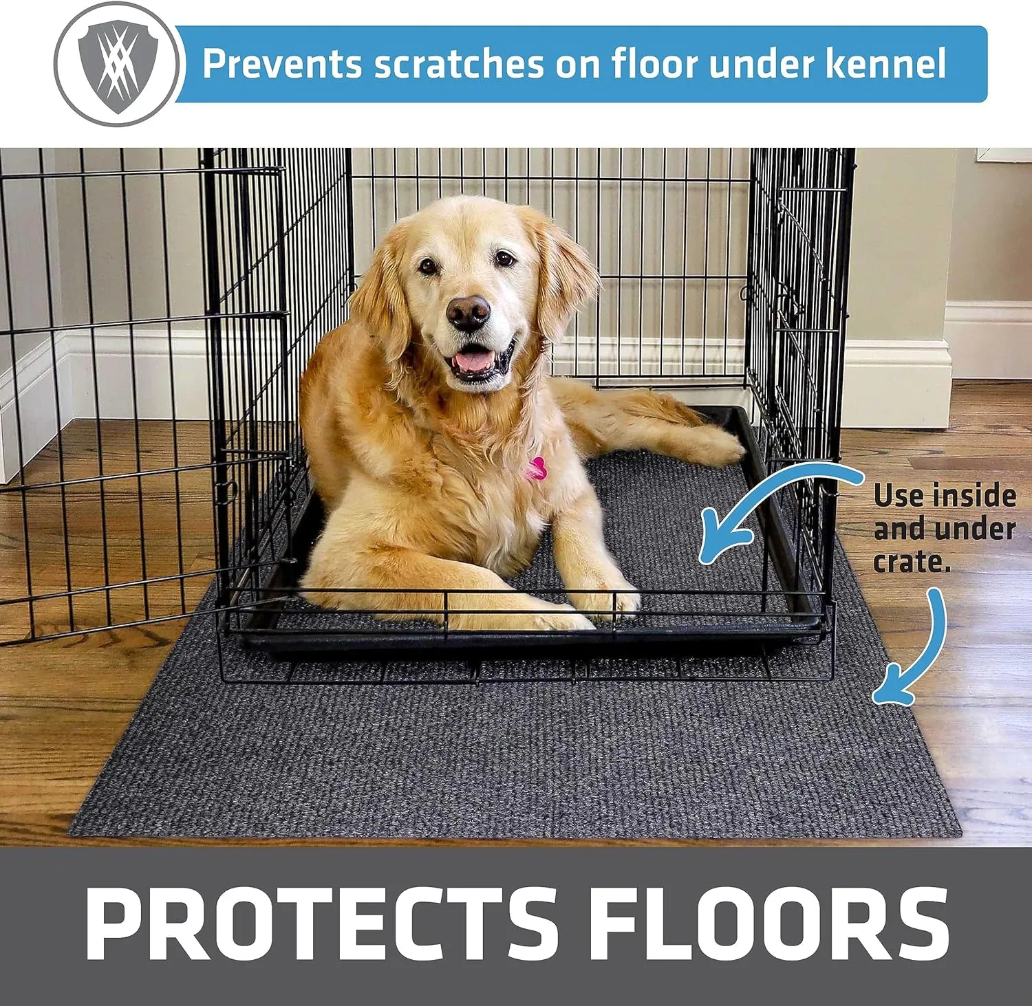 Drymate Premium Dog Crate Mat Liner, Absorbent, Waterproof, Non-Slip, Washable Puppy Pee Pad for Kennel Training - Use Under Pet Cage to Protect Floors, Cut to Fit Design (USA Made) (Dgrey)(30x45)