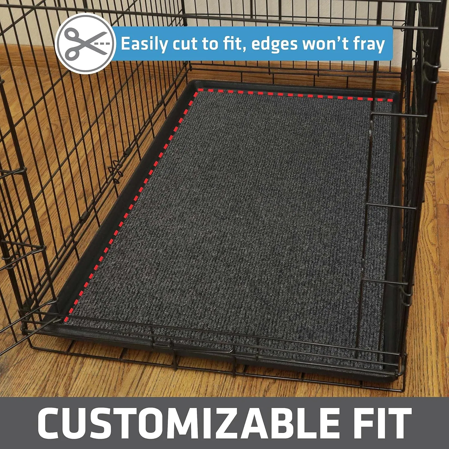 Drymate Premium Dog Crate Mat Liner, Absorbent, Waterproof, Non-Slip, Washable Puppy Pee Pad for Kennel Training - Use Under Pet Cage to Protect Floors, Cut to Fit Design (USA Made) (Dgrey)(30x45)
