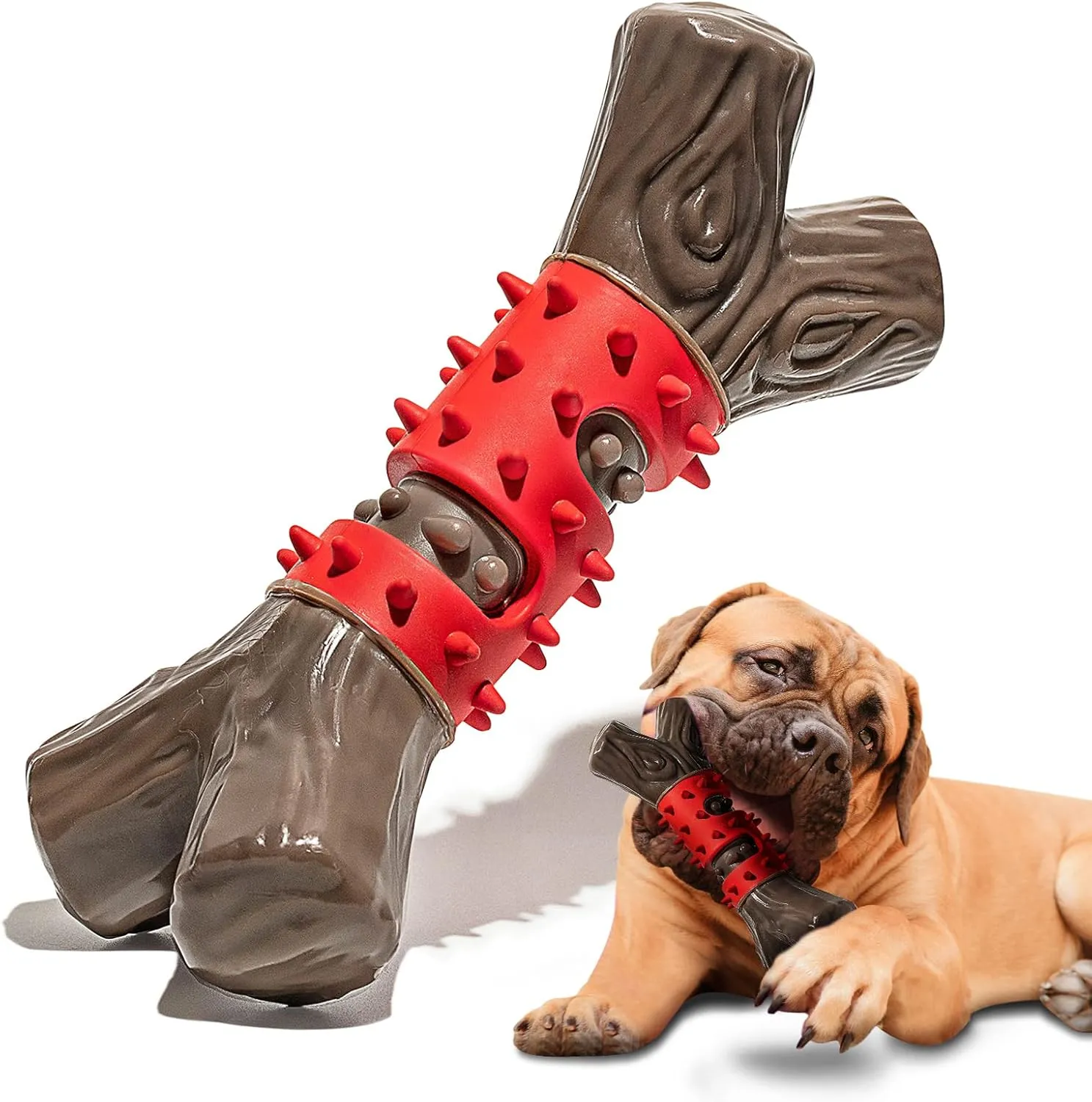 Durable Nylon Rubber Chew Toy for Aggressive Chewers, Beef Flavor, Outdoor Dog Exercise Toy for Large Medium Dogs