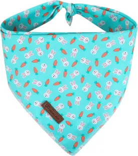 Easter Dog Bandana, Easter Triangle Bid Scarf for Small Medium Dog, Cotton Pet Kerchief for Girl Boy Dogs or Cats, Cute Carrot & Rabbit Dog Bandana, Comfortable Easter Dog Bandana