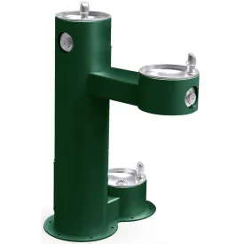 Elkay Outdoor Fountain Bi-Level Pedestal with Pet Station, Non-Filtered Non-Refrigerated, Freeze Resistant, Evergreen LK4420DBFRKEVG