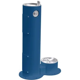 Elkay Outdoor Fountain Pedestal with Pet Station, Non-Filtered Non-Refrigerated, Freeze Resistant, Blue LK4400DBFRKBLU